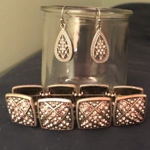 Glittery Bracelet and Earrings Set/FREE W PURCHASE